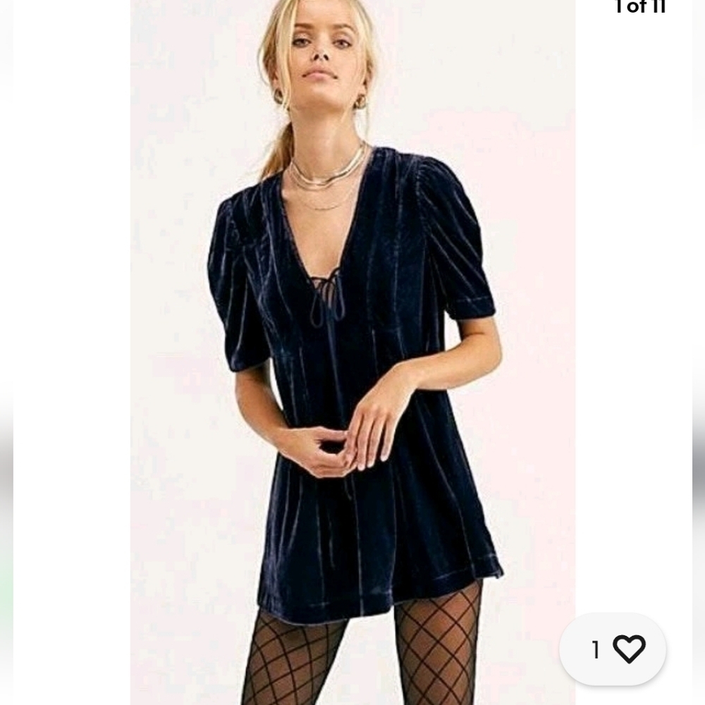 Free People Adelle Velvet Tunic/Mini Dress. NWTs